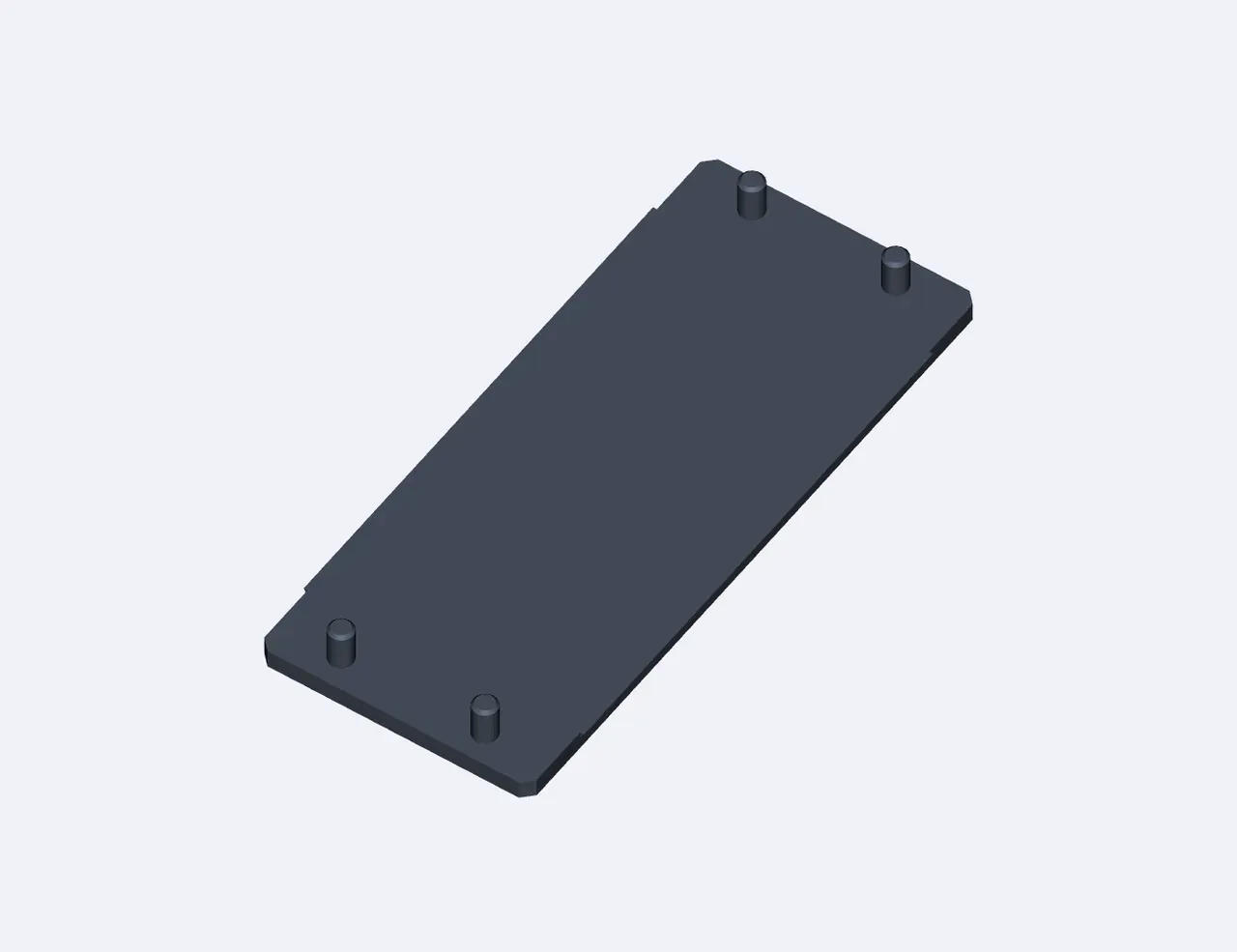 Flat-bottomed lower shell, with chamfered pin tips