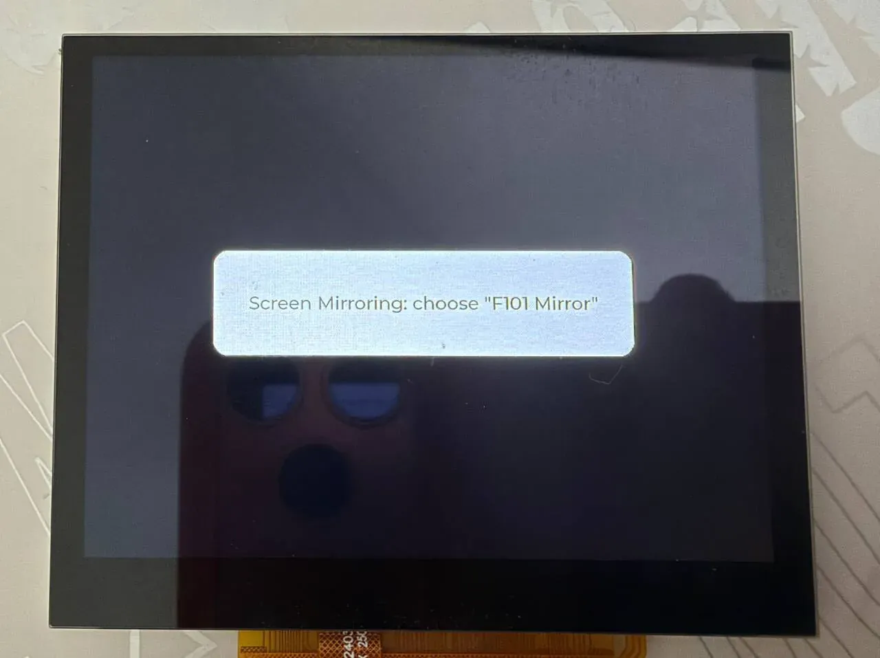 Waiting-to-mirror card on the board screen